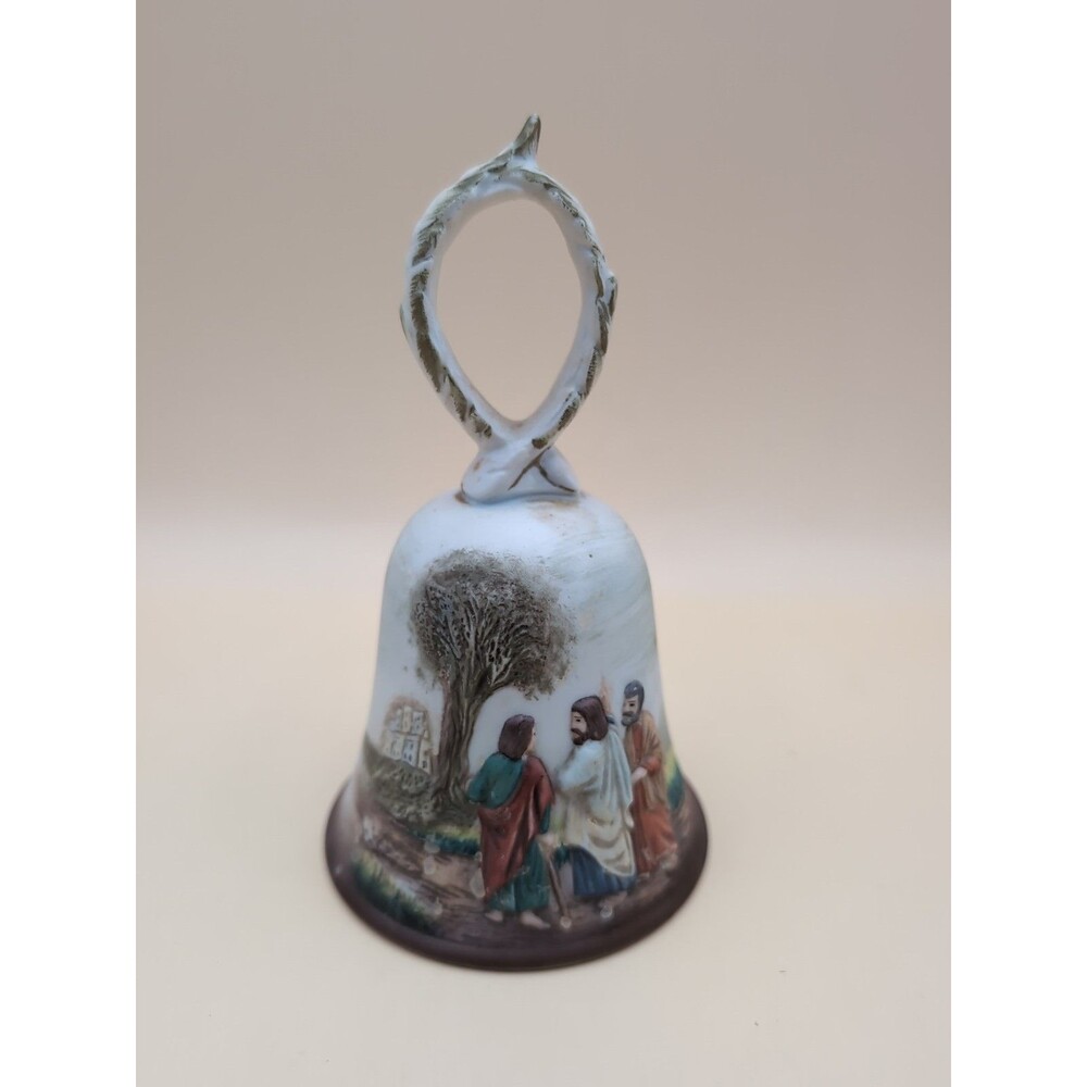Jesus & Apostles Bell Handpainted Embossed Bisque Porcelain | Vintage 1980